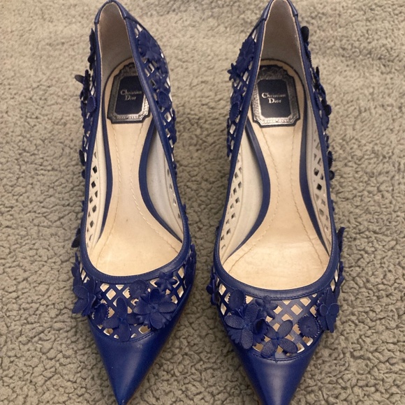 Authentic Dior Floral Blue heels - Picture 1 of 7
